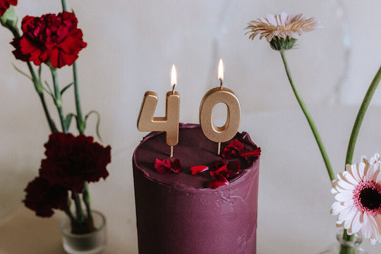 PartyDeco Geburtstagskerze Nummer "6" in Gold Farbe