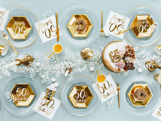 PartyDeco Κεράκι Γενεθλίων Αριθμός σε Χρυσό Χρώμα SCU5-50-019