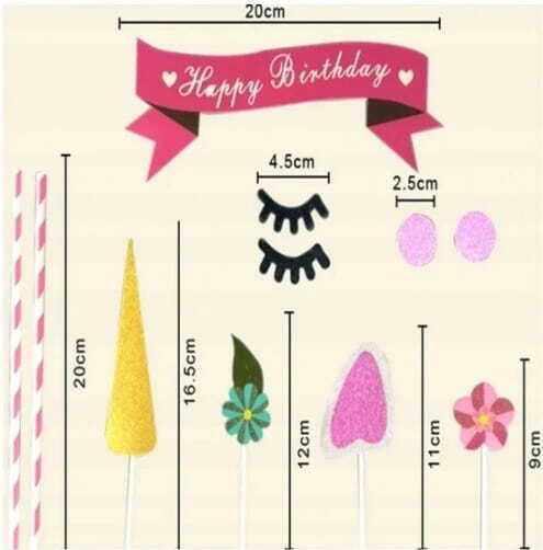 Cake Land Unicorn Cake Decoration Toppers Set