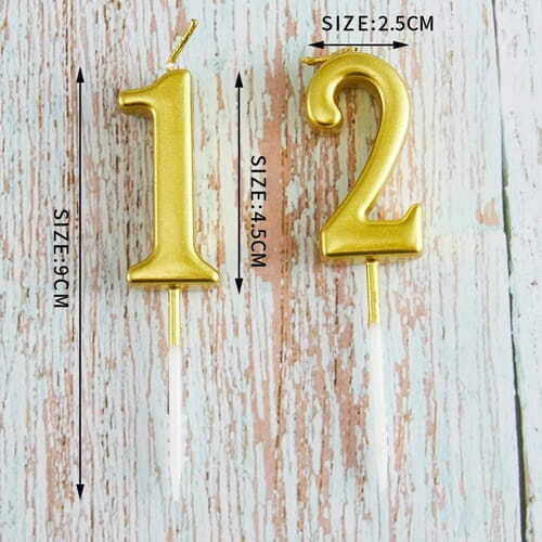 Lumanare De Ziua De Naștere Numărul 6 Auriu 4.5cm