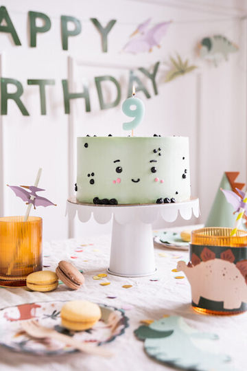 Birthday Candle Number 9 Light Blue 5.5 Cm