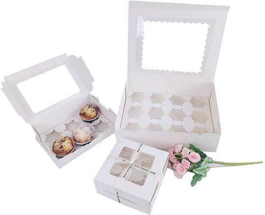 Cake Land Box of 10 Pieces Muffins 16x16x7.5cm Window Insert