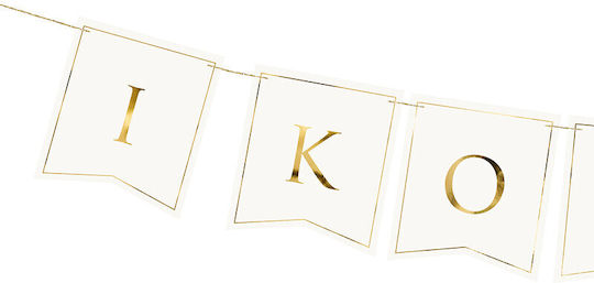 PartyDeco Banner for Party in Gold color 1pcs 15cm
