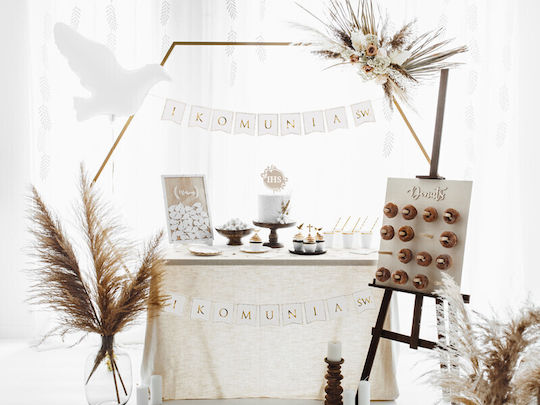 PartyDeco Banner for Party in Gold color 1pcs 15cm