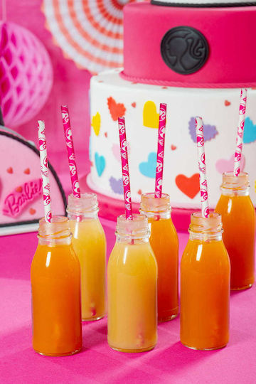 Decora Barbie Καλαμάκια Χάρτινα Ροζ 80τμχ