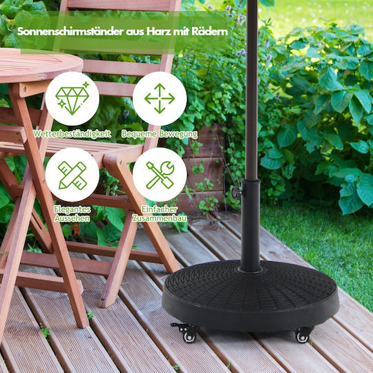 Costway Folding Umbrella Stand made of Metal Black 52x52cm