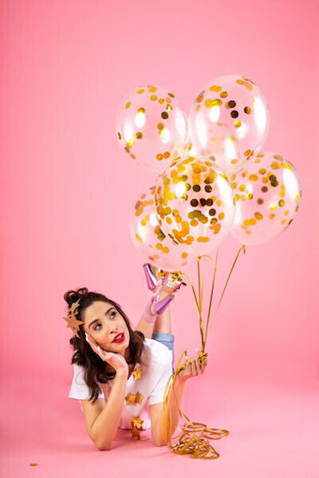 Set of 3 Balloons Latex Transparent 27cm