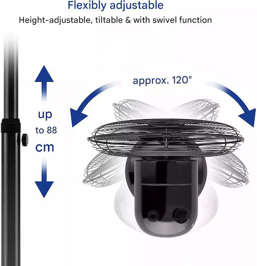 ProfiCare Ανεμιστήρας Ορθοστάτης 50W Διαμέτρου 40cm Μαύρος