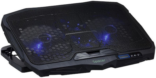 Spacer Pad de răcire pentru Laptop până la 17" cu 2 Ventilatoare și Iluminare Albastru