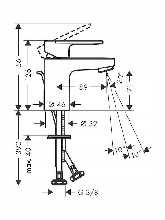 Hansgrohe Αναμεικτική Μπαταρία Νιπτήρα Ασημί