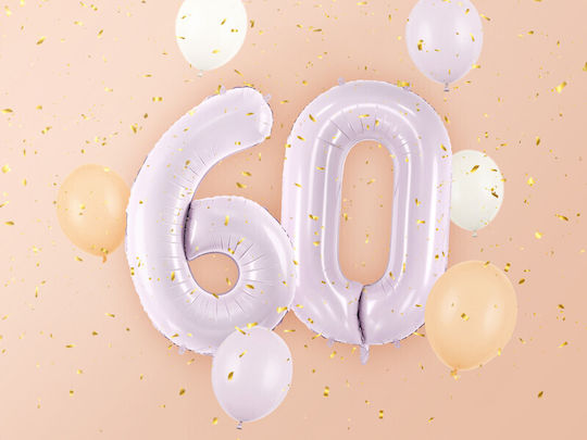 Fliederfarbene Zahlenballons 86 cm 34" 6