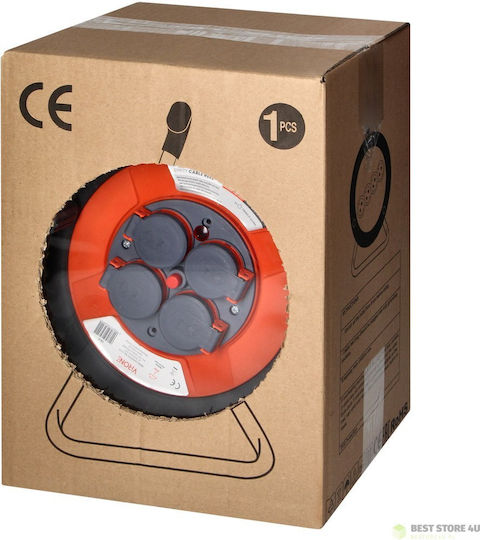 Orno Waterproof Empty Spool for Extension Cord Black