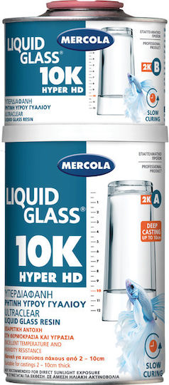 Mercola Liquid Glass 10K Ρητίνη Δύο Συστατικών UV Resistant 1kg