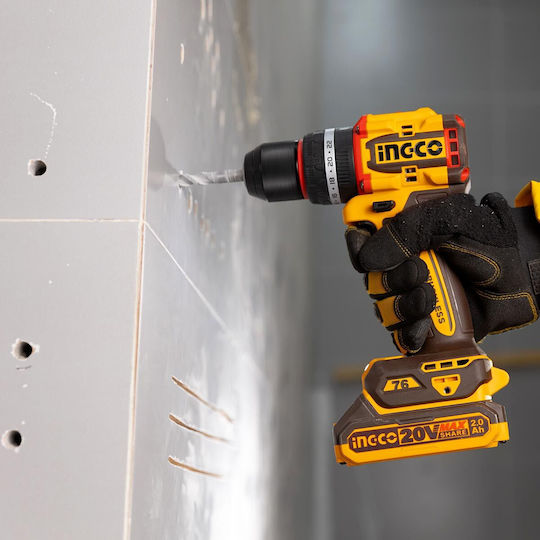 Ingco CIDLI20768E Brushless Cordless Impact Drill Driver 20V 2x2Ah