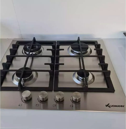 Klugmann Natural Gas Cooktop Autonomous 60x52εκ. Silver