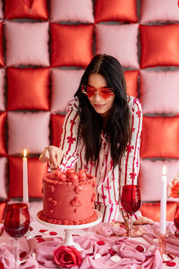 Heart Flame Glasses Red