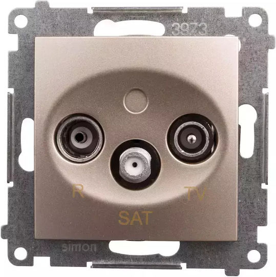 Kontakt-Simon TV and Satellite Antenna Socket Terminal in Gold color DASK.01/44