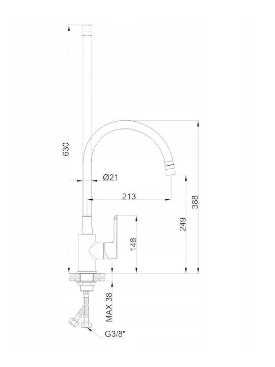 Invena Kitchen Faucet Counter Beige