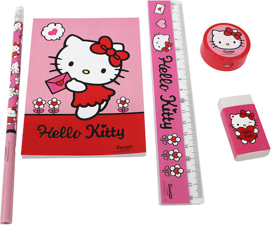 School Set & Notepad Hello Kitty Sweetheart #335-74755