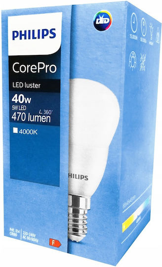 Philips Corepro LED Bulb 5W for Socket E14 and Shape P45 Natural White 470lm