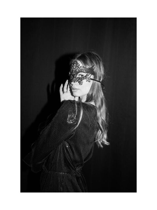 Carnival Lace Mask Black 20 x 11 Cm