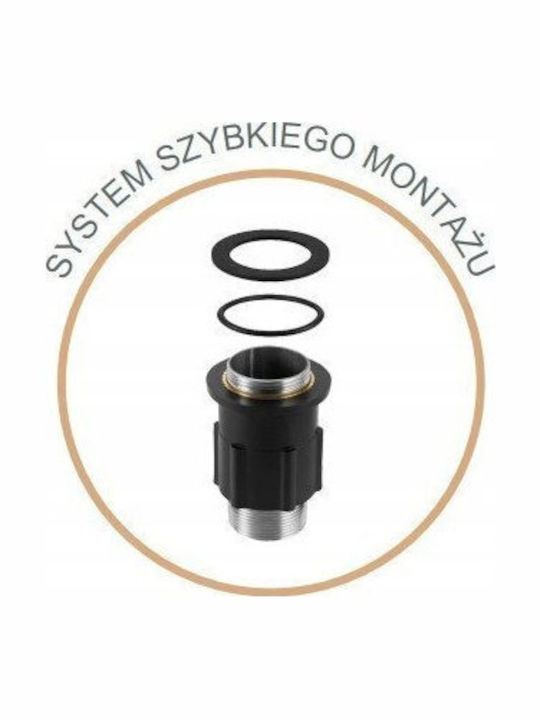 Invena Μπαταρία Κουζίνας Πάγκου Inox Μαύρη