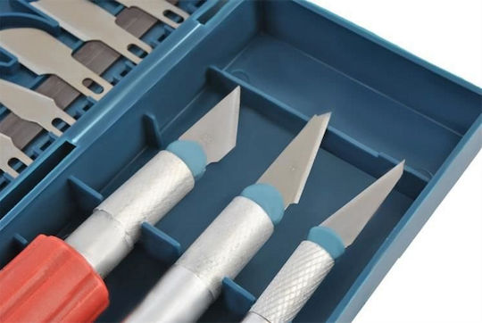Set Cuțite de Modelare Idealstore Include 3 Mânere Diferite 13 Lame Diverse Dimensiuni Forme Ambalate Într-o Cutie cu Bandă Magnetică Perfect pentru Decupaj Sarcini Delicate de Modelare