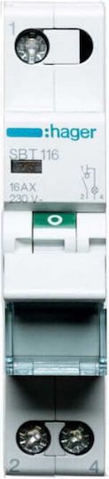 Hager 1-Pole Panel Push Switch 16A