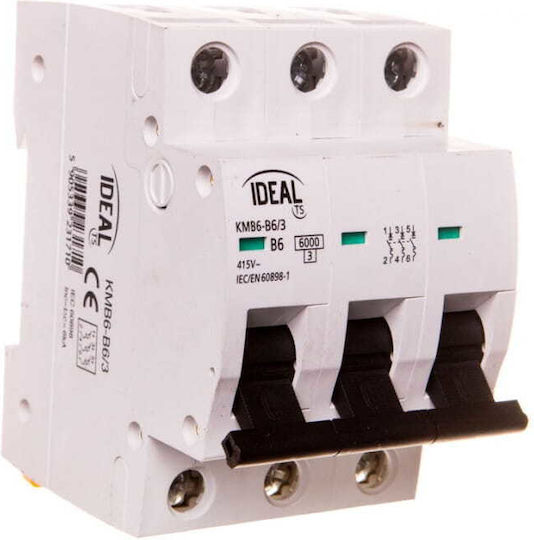 Kanlux 3-Poles Changeover Panel Push Button Changeover Switch 400V 6A