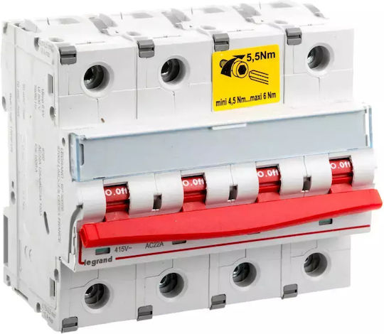 Legrand Τετραπολικός Διακόπτης Ράγας 400V 125A