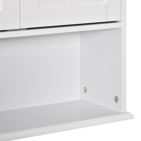 Kleankin Bathroom Cabinet Laundry L60xW20xH70.5cm White