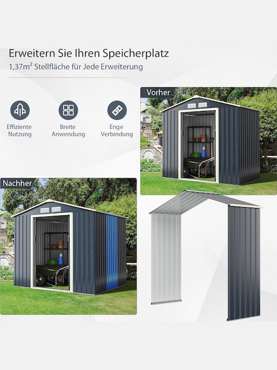 Metallic Garden Shed L2.13xW0.64xH1.95m