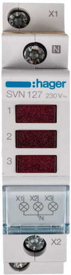 Hager Triple Panel Indicator Red Light