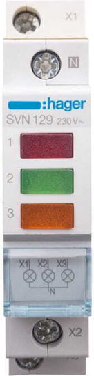 Hager Triple Panel Indicator Red Light