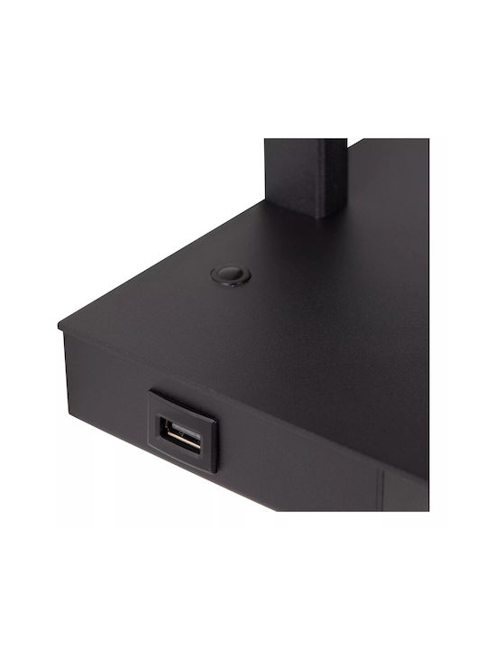 Lucide Lightning Lamp Wall with Socket E27 with USB Port Black
