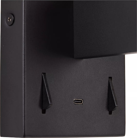 Lucide Lightning Finan Lamp Wall with USB Port Black