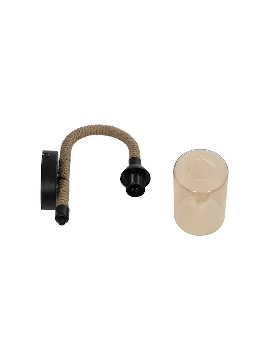 GloboStar Rift Vintage Φωτιστικό Τοίχου με Ντουί E27 Μαύρο 22.5x28.5εκ.