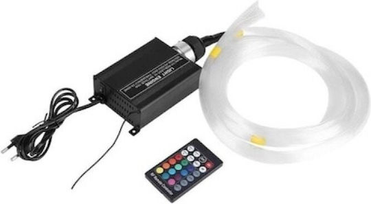 Kit Fibra Optică LED RGB pentru Tavan Idealstore Telecomandă Sursă de Alimentare 0,75mm 295 Fire 3 Metri 12V Control Wireless Bluetooth Aplicație iOS Android