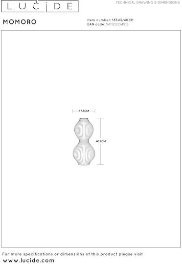Lucide Lightning Dekorative Lampe mit Fassung für E14 Lampe Weiß