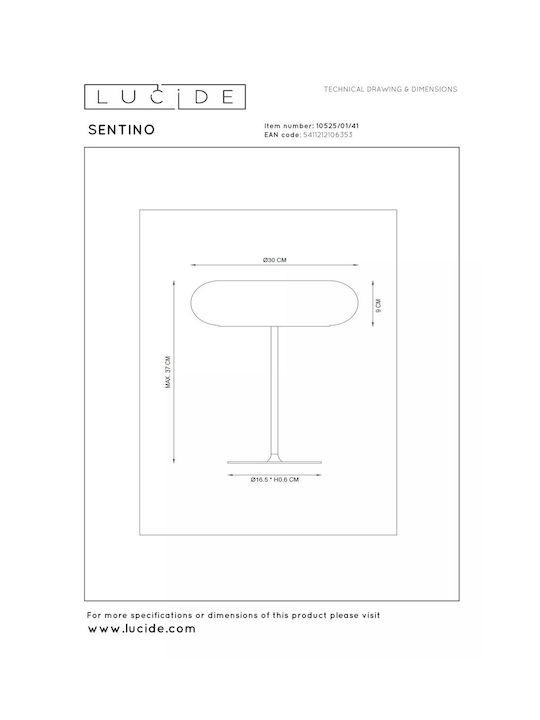 Lucide Lightning Διακοσμητικό Φωτιστικό Sentino G9 30x30εκ.