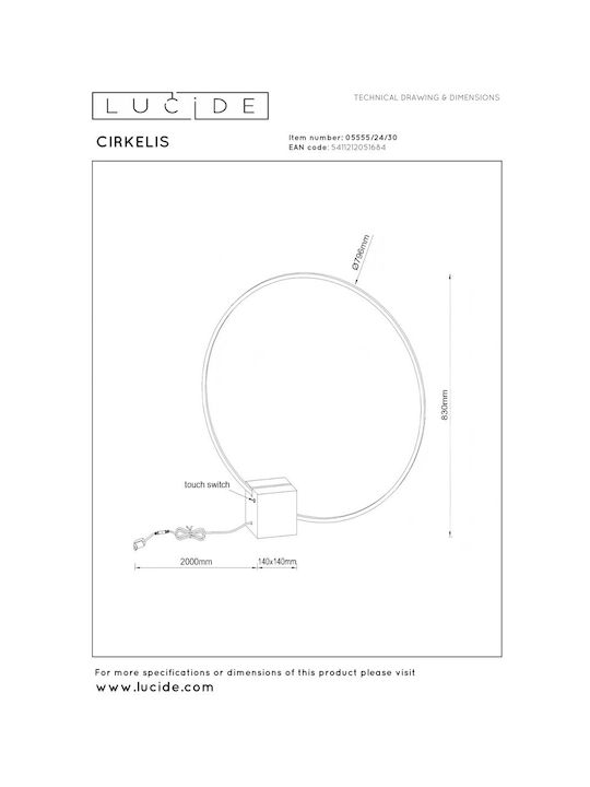 Lucide Lightning Cirkelis Lustră Decorativă Negru