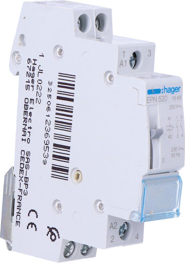 Hager Relee de Fază Blocare 16A Bipolar cu Tensiune 230V 230V/AC
