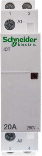 Schneider Electric Ρελέ Ράγας 20A με Τάση 230V