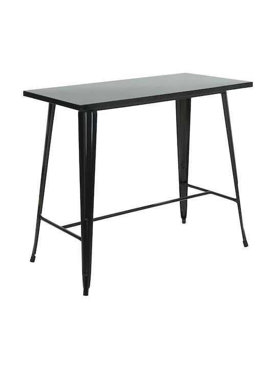 Tisch Bar für Außenbereich Stabil Relix Schwarz 120x60x103cm