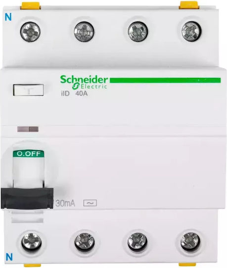 Schneider Electric Ρελέ Ράγας Ισχύος 40A Τετραπολικό