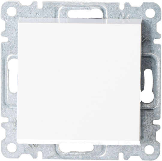 Hager Lumina 2 Waterproof Recessed Wall Switch Double without Frame Aller Retour White