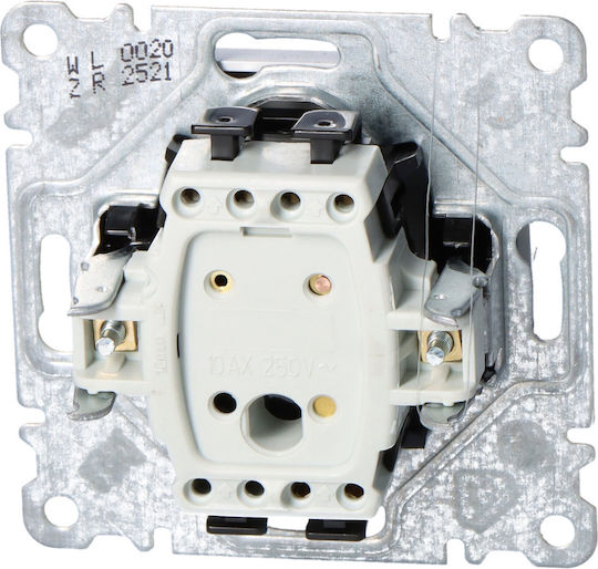 Hager Lumina 2 Waterproof Recessed Wall Switch Double without Frame Aller Retour White