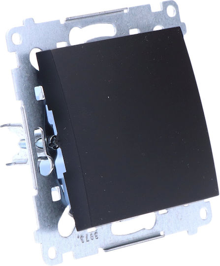 Kontakt-Simon Recessed Wall Switch Lighting One-Way without Frame Black
