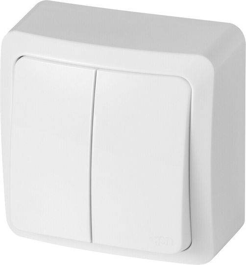 Elektro Plast Wall Switch Lighting Two-Way with Frame White