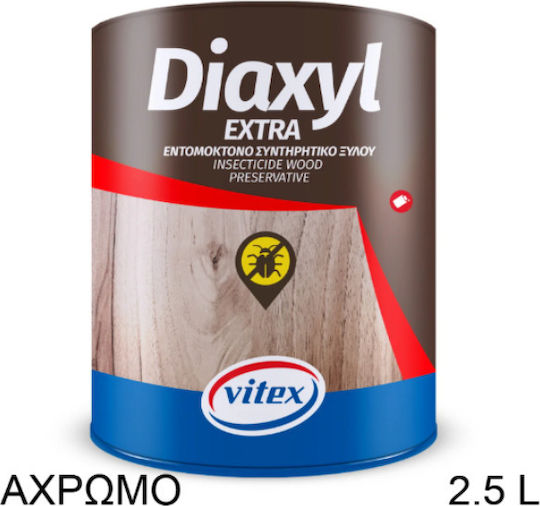 Vitex Diaxyl Extra Συντηρητικό Ξύλου Διαλύτου Άχρωμο Ματ 2.5lt